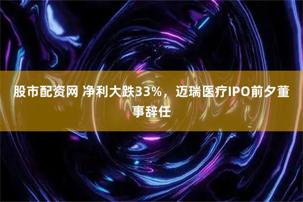 股市配资网 净利大跌33%，迈瑞医疗IPO前夕董事辞任